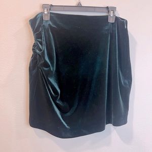XL Velvet Mini Skirt in Emerald Green - New with Tags